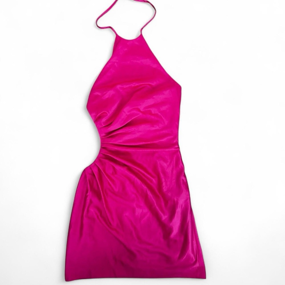 Elegant Pink Halter Dress